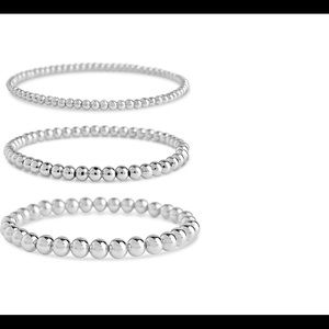 three piece silver bracelet set